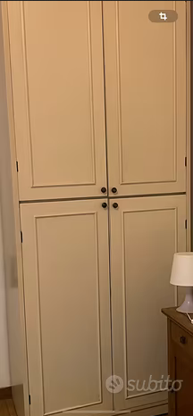 Armadio legno massello bianco avorio
